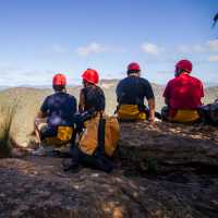 At the top of an abseil at Zig Zag in Mt Victoria | Dale Martin