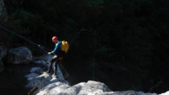 Adventurous abseil in Dione Dell Canyon