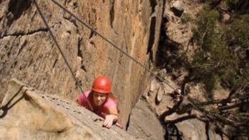 Top rope climbing at Mt York
