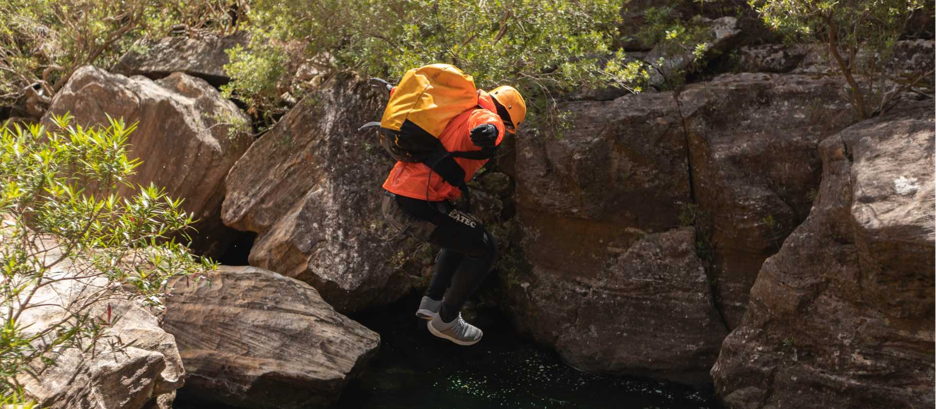 Optional water jump at the end of Serendipity Canyon | Dale Martin